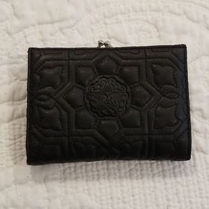 Obey Faux Leather Two Piece Ladies Wallet Black